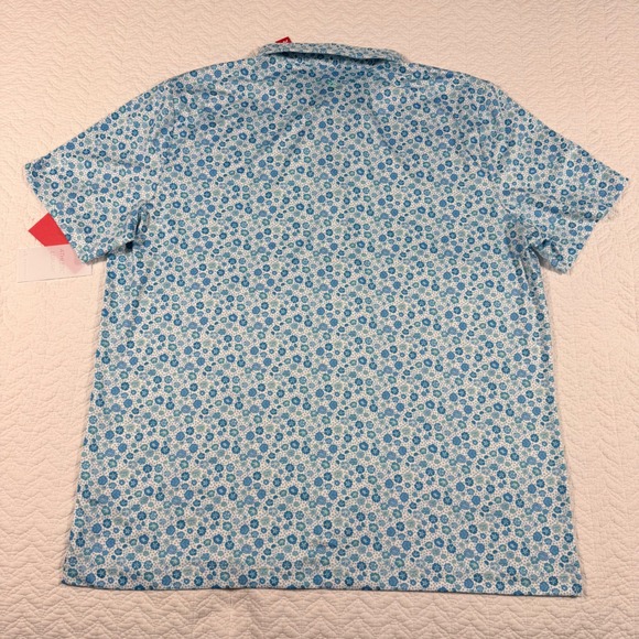NWT REDVANLY Mens XXL Golf Polo Shirt Beech Polo Malibu Blue Floral PUREpoly - Picture 4 of 12